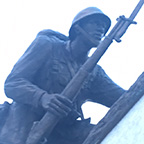 Bronze African American Marine WWII War Statue
