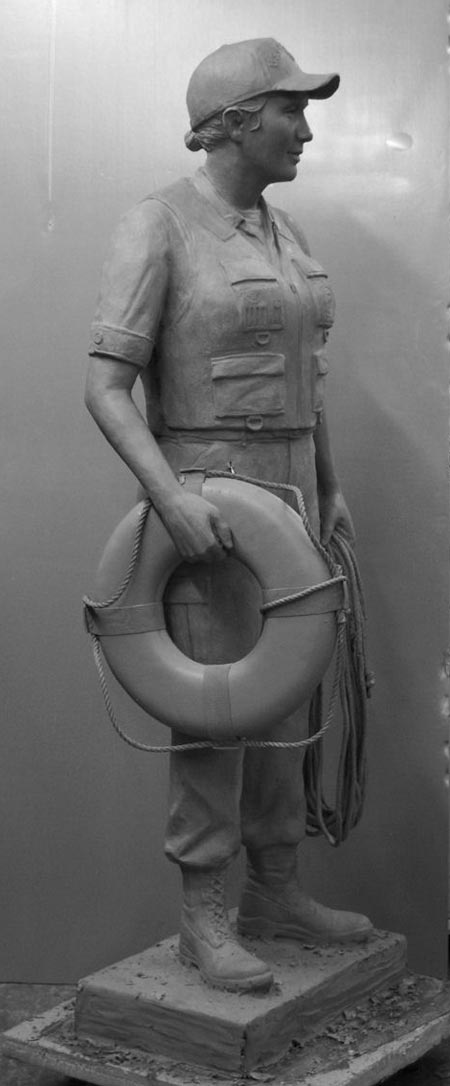 Coast Guard Woman Soldier statue Bronze