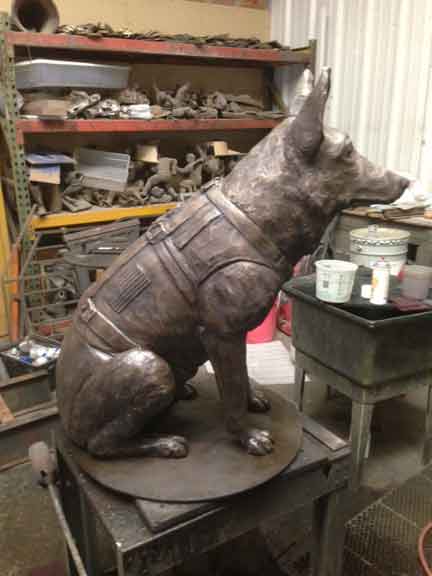 K9 Police and Military Officer bronze Statue