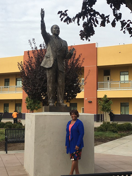 Bronze Martin Luther King Statue and Angela Stevens-Stevenson