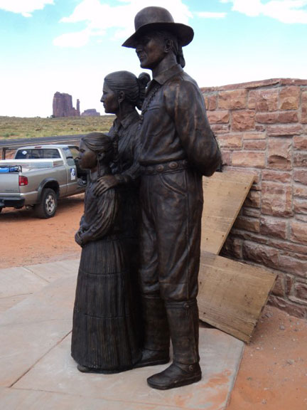 Navajo family bronze 2