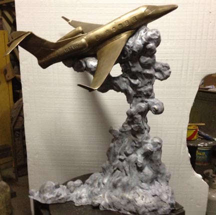 Phenom Jet statue Bronze sculpture 3