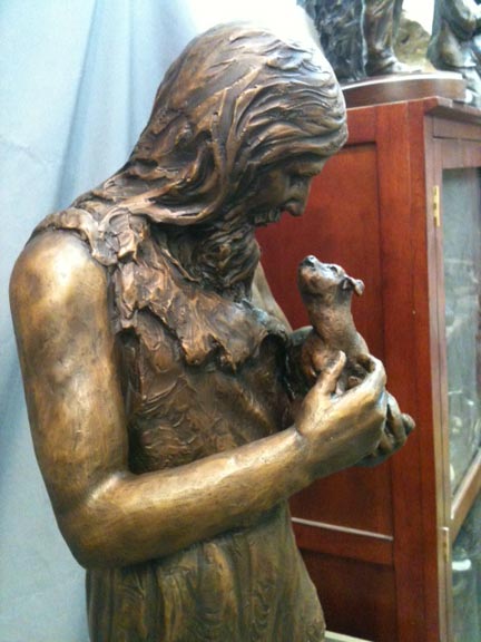 Saint John the Baptist bronze statue 4